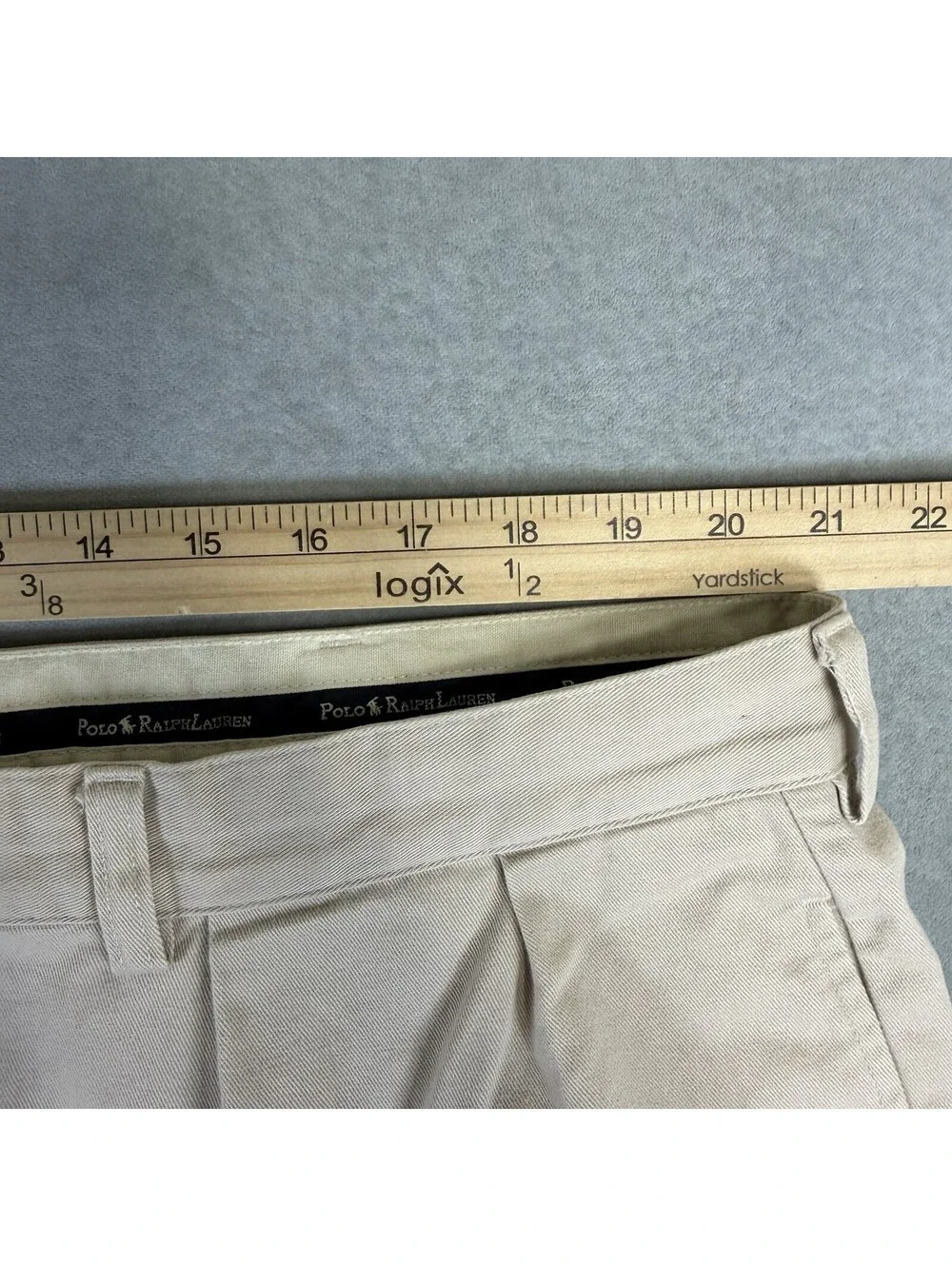 Vintage 90s Polo Ralph Lauren Tyler Shorts Mens 42 Beige Pleated Chino 8.5